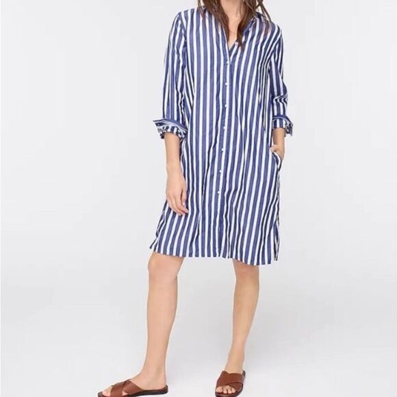 NEW J.CREW Oversized Button-up Shirt Dress Size XXS - Picture 1 of 7